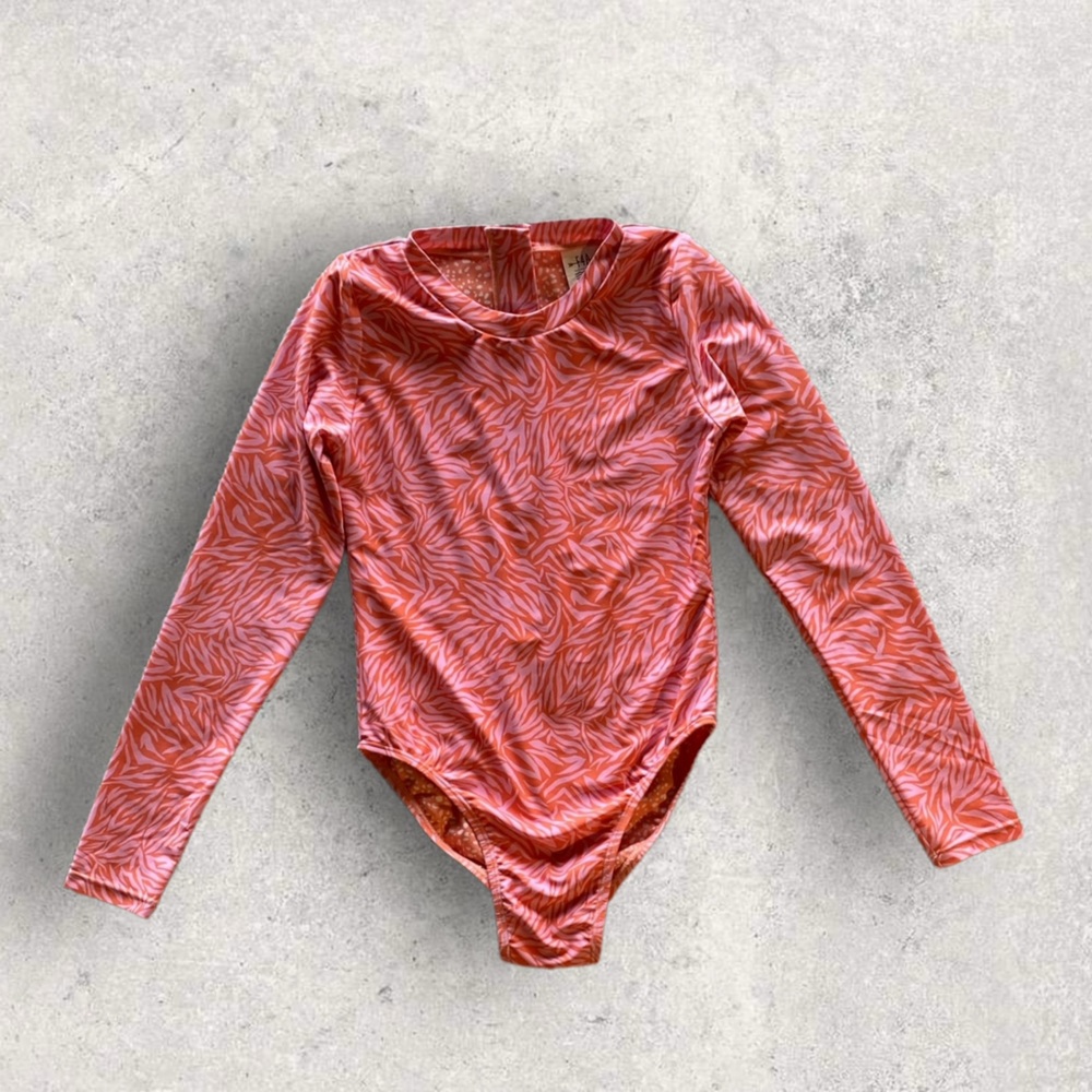 - Adorable Feather 4 Arrow Girls One Piece Swimsuit Rash Guard Great Condition!
